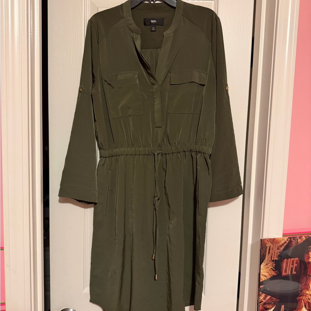 Mossimo Supply Co. Olive Long Sleeve Dress